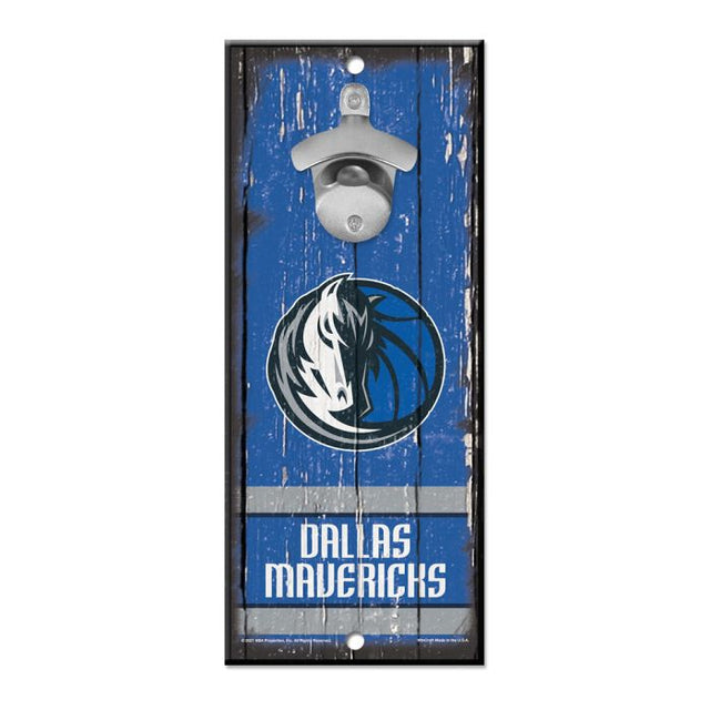 Letrero destapador de botellas de los Dallas Mavericks de 5 x 11 pulgadas