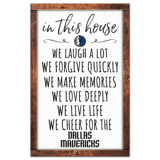 Letrero de madera con la lista de los Dallas Mavericks, 11" x 17", 1/4" de grosor