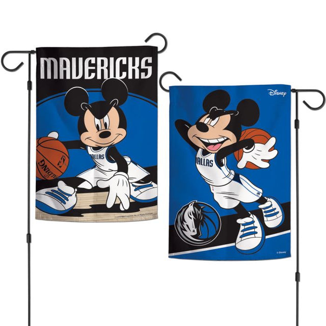 Banderas de jardín de Disney y Dallas Mavericks, de 2 lados, 12,5" x 18"