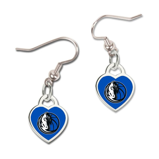 Pendientes de los Dallas Mavericks con corazón en 3D