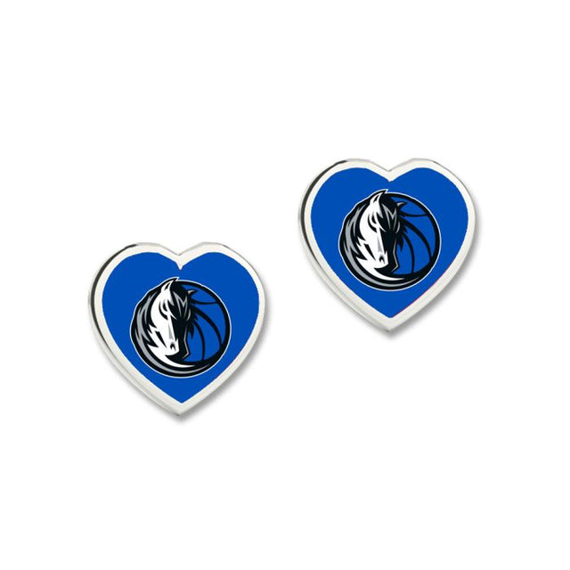 Pendientes de los Dallas Mavericks con corazón en 3D