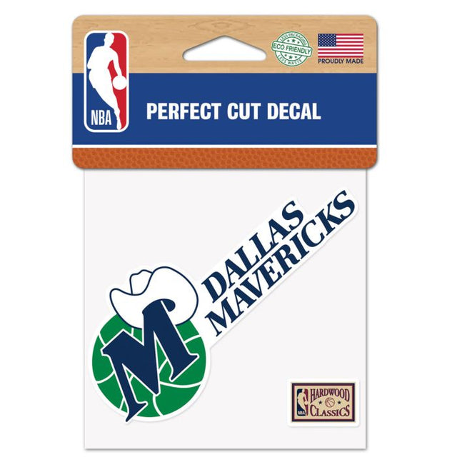 Calcomanía de color de corte perfecto de los Dallas Mavericks/Hardwoods de 4" x 4"
