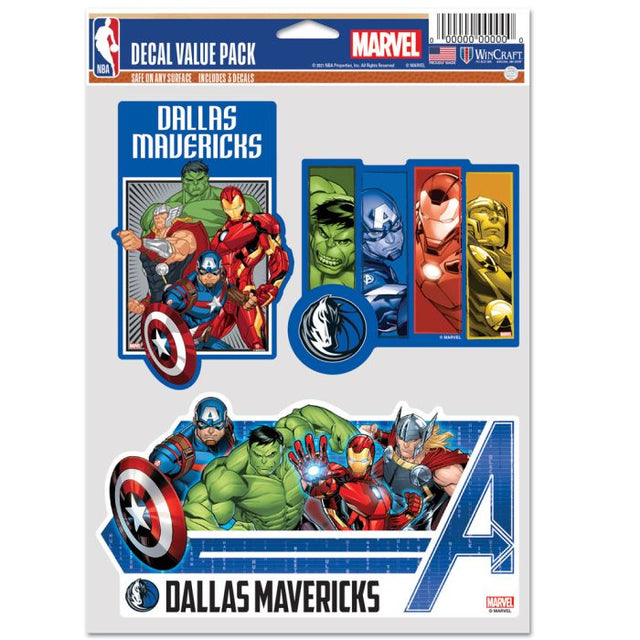 Paquete multiusos para 3 fanáticos de Marvel de Dallas Mavericks/Marvel (c) 2021