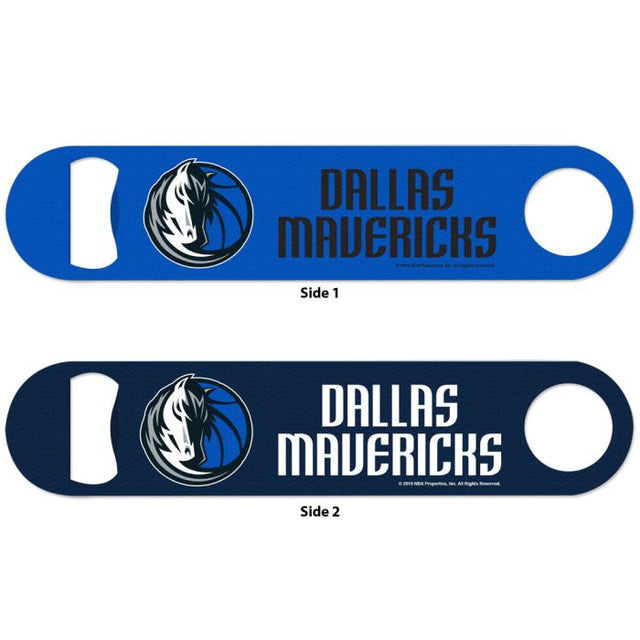 Abridor de botellas de metal de los Dallas Mavericks de 2 lados