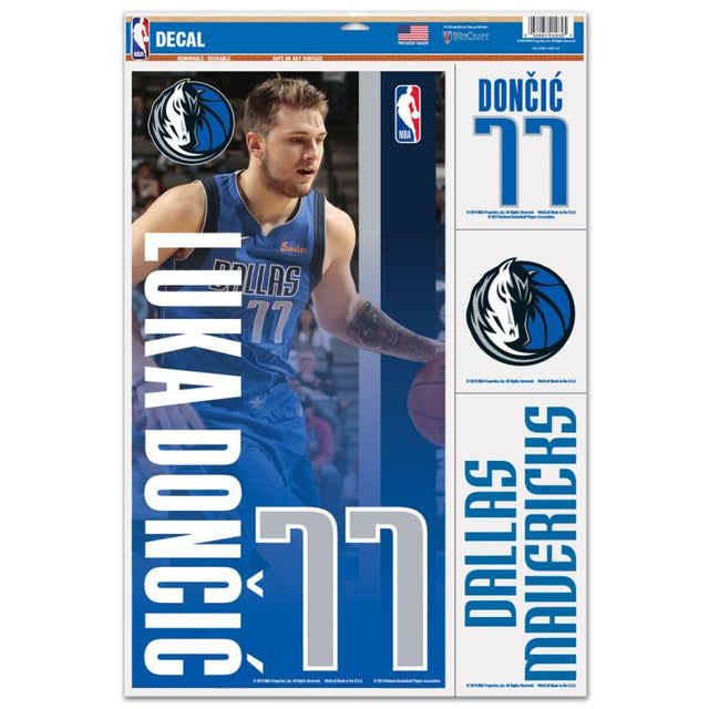 Calcomanía multiusos de los Dallas Mavericks de 11" x 17" de Luka Doncic