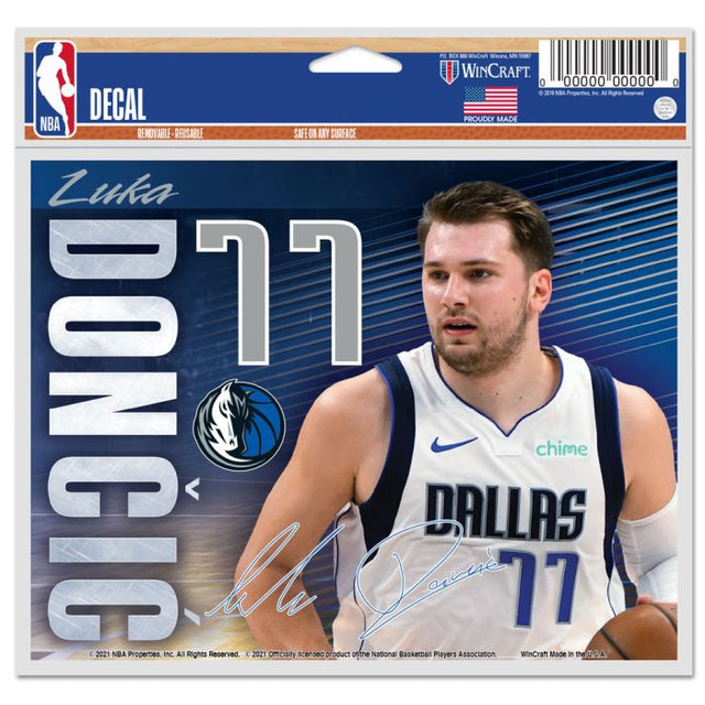 Calcomanía multiusos de los Dallas Mavericks, fondo transparente, 5 x 6 pulgadas, Luka Doncic