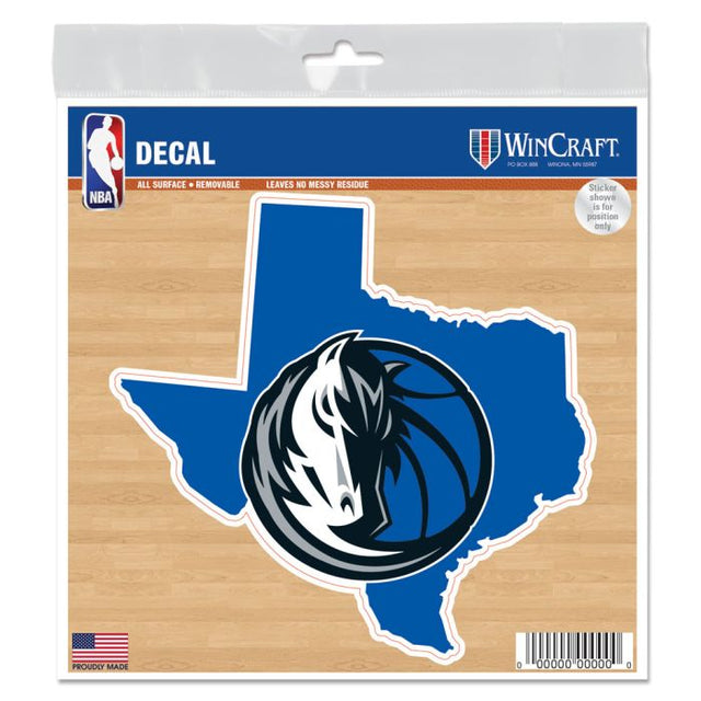 Calcomanía para todas las superficies con la forma del estado de los Dallas Mavericks, 6" x 6"