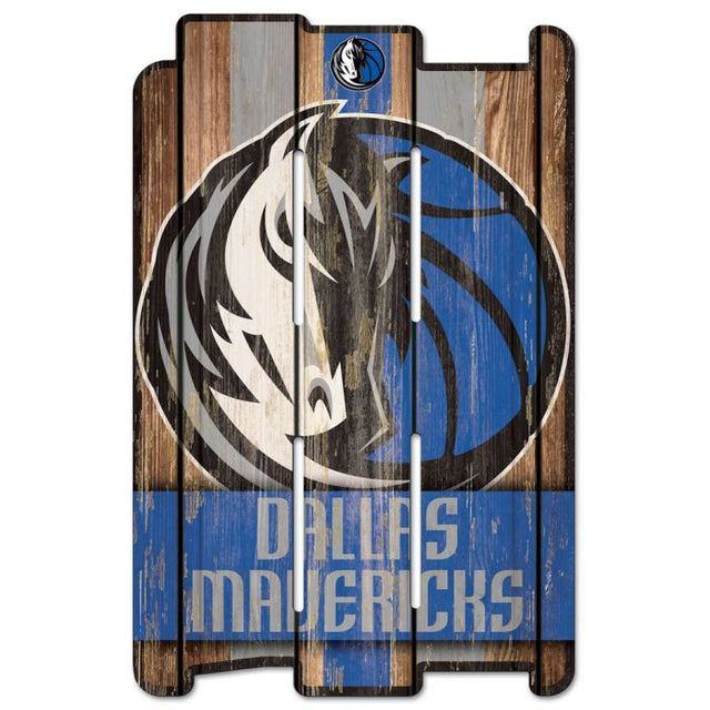 Letrero de madera para valla de los Dallas Mavericks