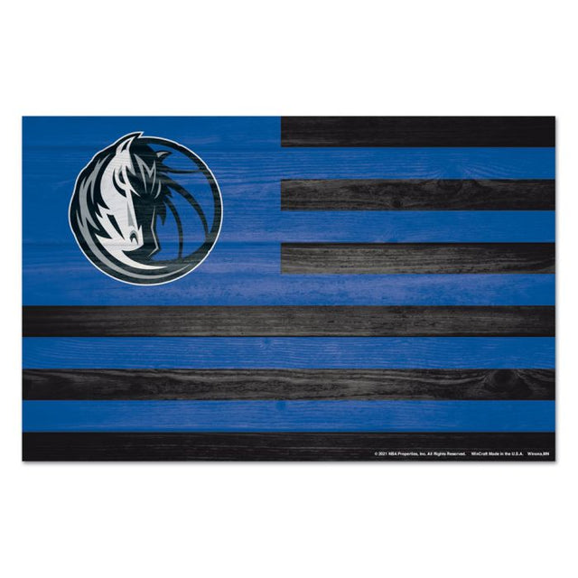 Letrero de madera de los Dallas Mavericks de 11" x 17" y 1/4" de grosor