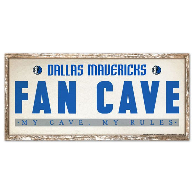 Letrero de madera de los Dallas Mavericks de 8" x 17"