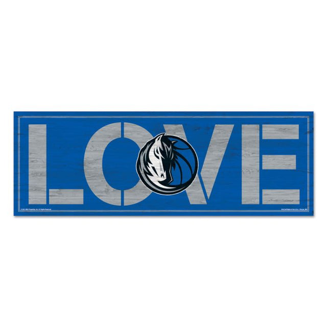 Letrero de madera de los Dallas Mavericks de 8" x 23" y 1/4" de grosor