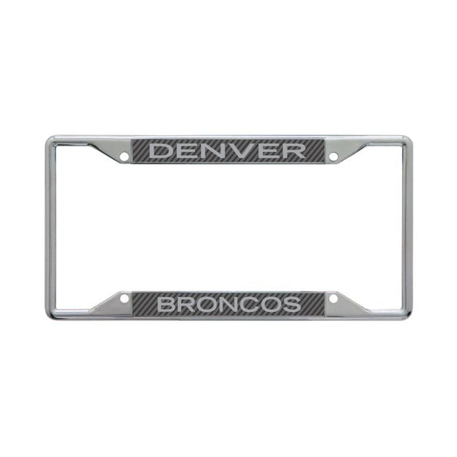 Cuadro de cuadros con licencia de carbono Denver Broncos, de color blanco, estampado en S/C