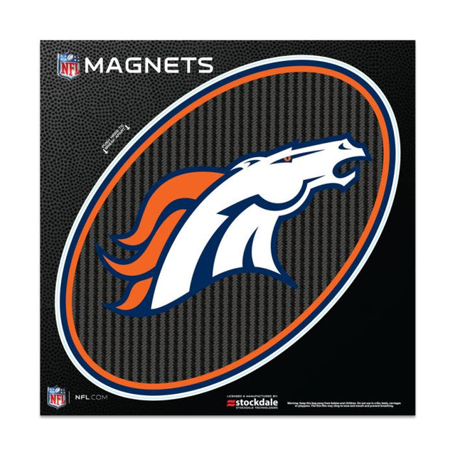 Imanes para exteriores de carbono de los Denver Broncos de 6" x 6"