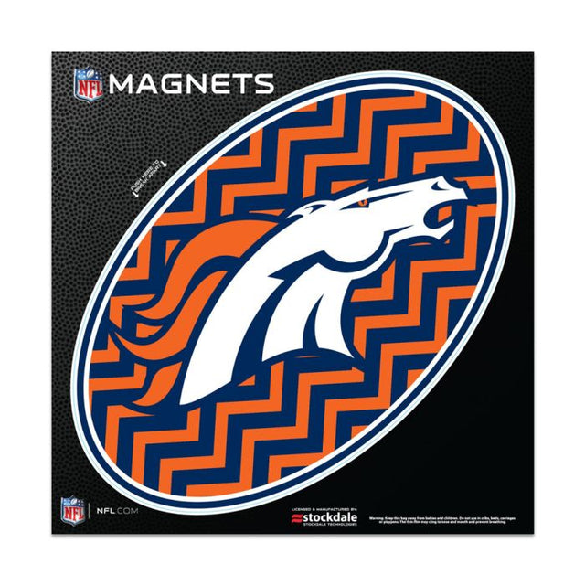 Imanes para exteriores CHEVRON de los Denver Broncos de 6" x 6"