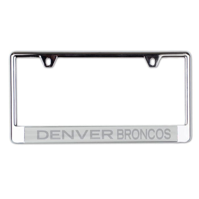 Marco para matrícula esmerilado de los Denver Broncos con impresión en el frente