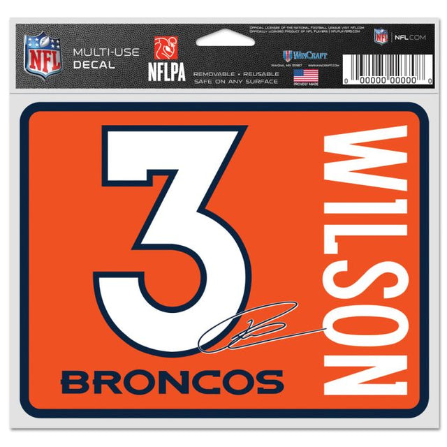 Calcomanías para fanáticos de los Denver Broncos de 5" x 6" de Russell Wilson