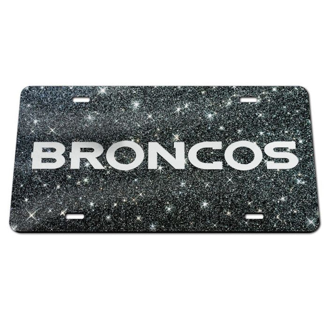 Placas de matrícula clásicas de acrílico con fondo brillante de los Denver Broncos