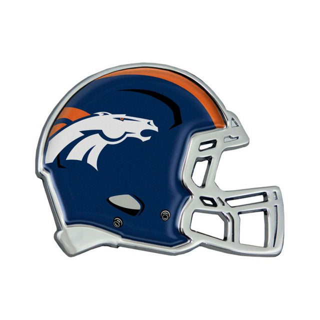 Emblema de metal cromado abovedado para casco de los Denver Broncos