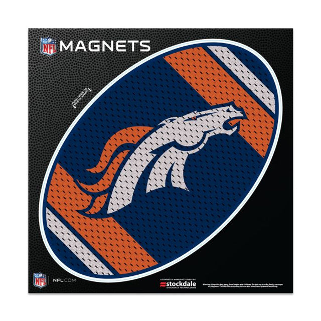 Imanes para exteriores con la camiseta de los Denver Broncos, 6" x 6"