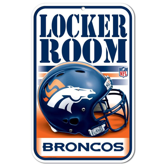 Letrero de plástico para vestuario de los Denver Broncos, 11" x 17"