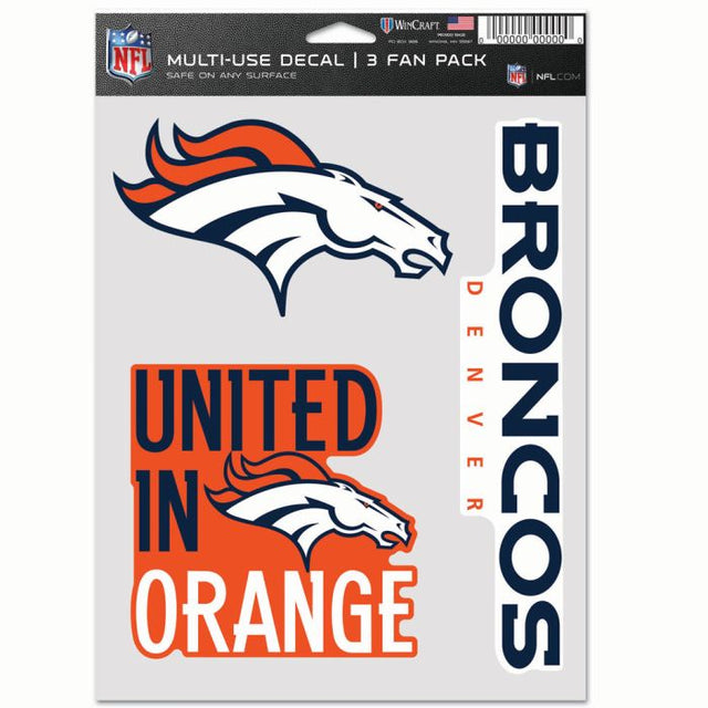 Denver Broncos Multi Use 3 Fan Pack