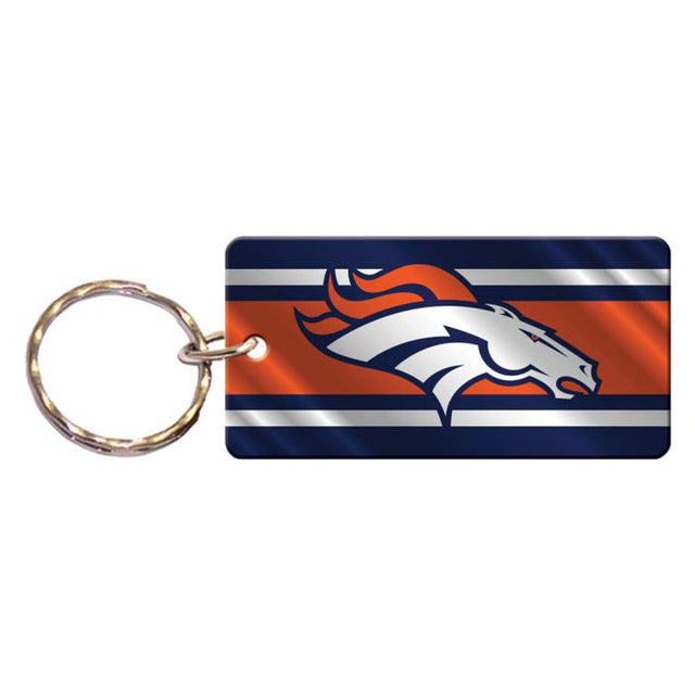 Llavero rectangular con rayas de los Denver Broncos
