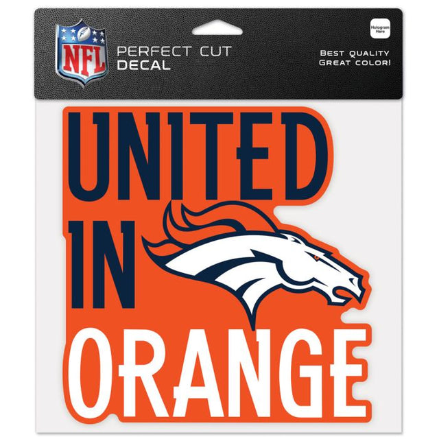 Denver Broncos Slogan Perfect Cut Color Decal 8" x 8"