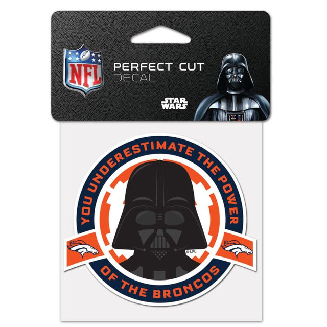 Calcomanía de color de corte perfecto de los Denver Broncos / Star Wars Vader de 4" x 4"