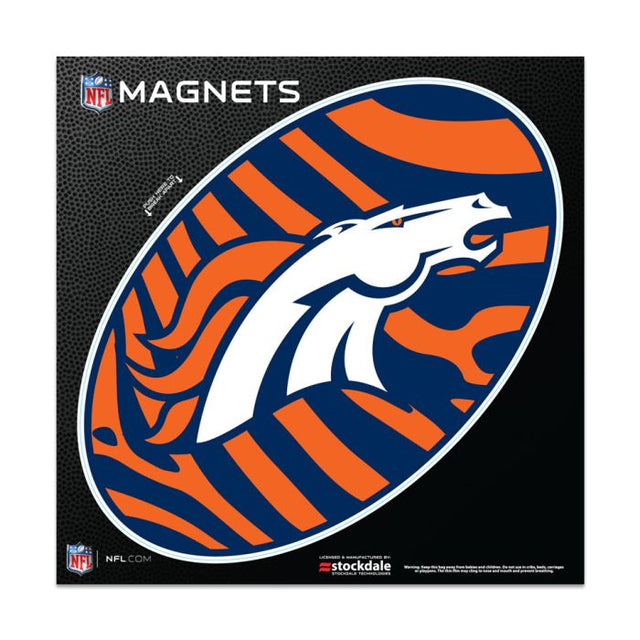Imanes para exteriores ZEBRA de los Denver Broncos de 6" x 6"