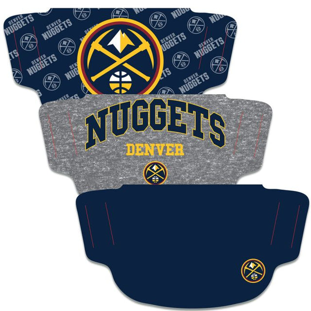 Paquete de 3 mascarillas faciales para fanáticos de los Denver Nuggets