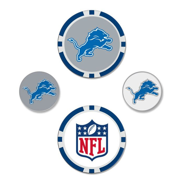 Juego de cuatro marcadores de pelota de los Detroit Lions