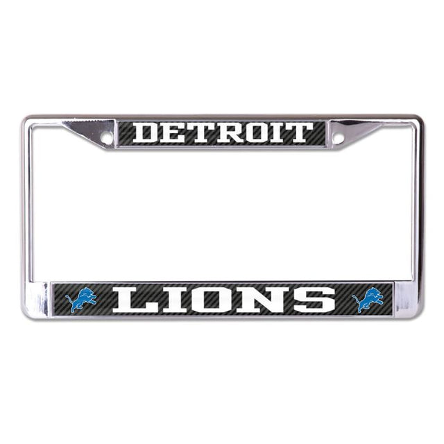 Detroit Lions CARBON Lic Plt Frame S/L Printed