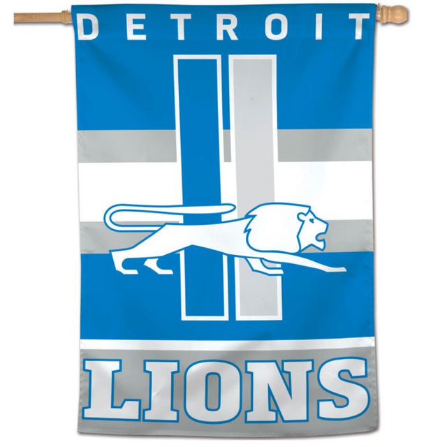 Bandera vertical retro con logotipo clásico de los Detroit Lions, 28" x 40"