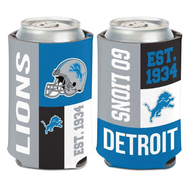 Enfriador de latas con bloques de color de Detroit Lions, 12 oz.