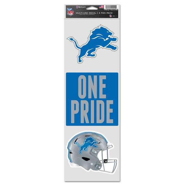 Calcomanías para fanáticos de los Detroit Lions de 3,75" x 12"
