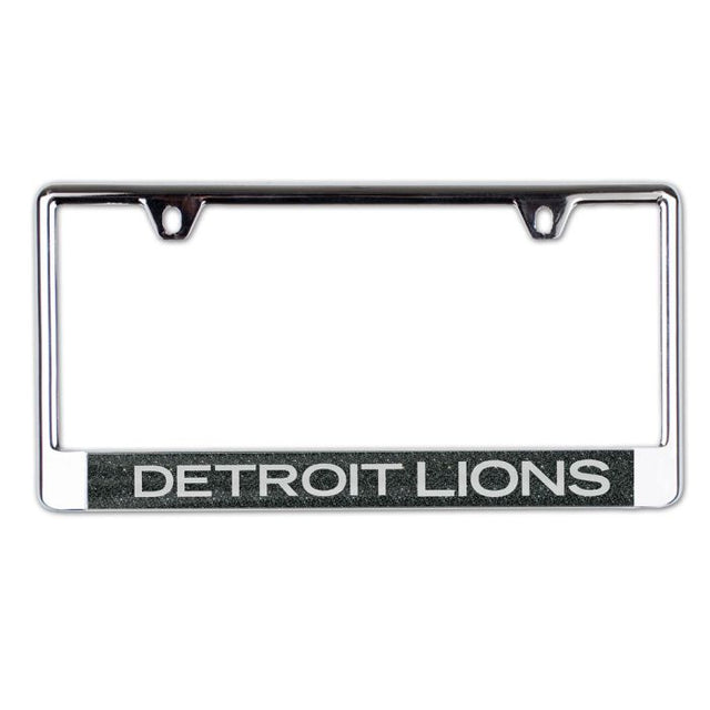 Detroit Lions GLITTER BACKGROUND Lic Plt Frame B/O Metallic