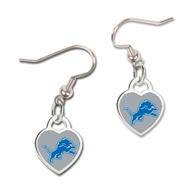 Pendientes de corazón de los Detroit Lions con corazón en 3D