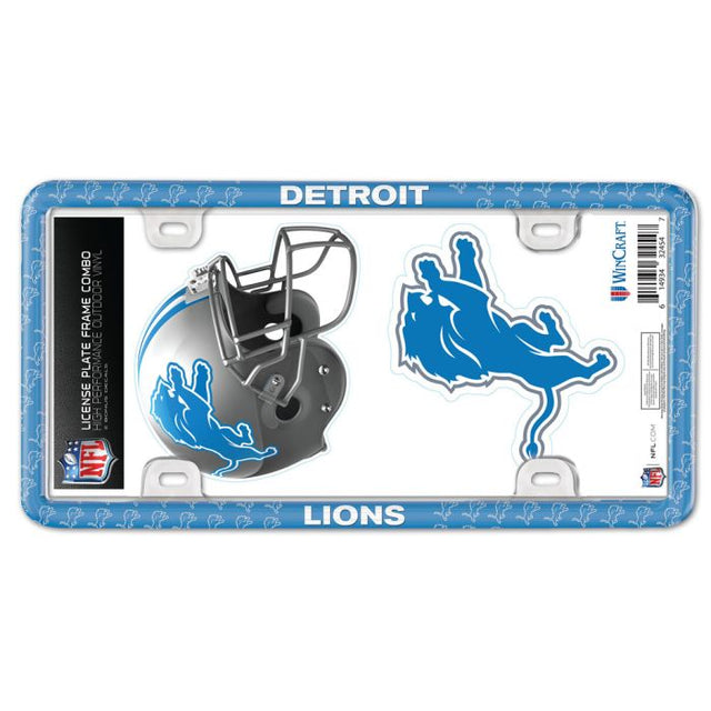 Detroit Lions License Plate Thin Frame - Plastic w/Decal