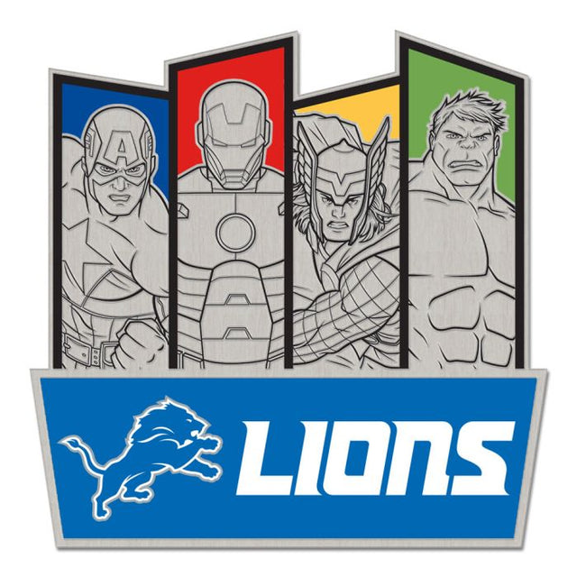 Tarjeta de joyería con pin coleccionable de Marvel de Detroit Lions/Marvel (C) 2021