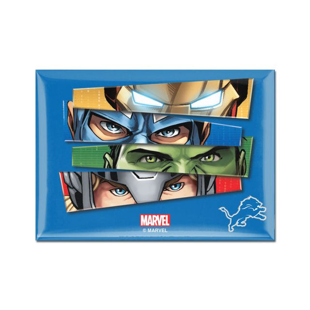 Imán de metal de Marvel de Detroit Lions/Marvel (C) 2021 de 2,5" x 3,5"