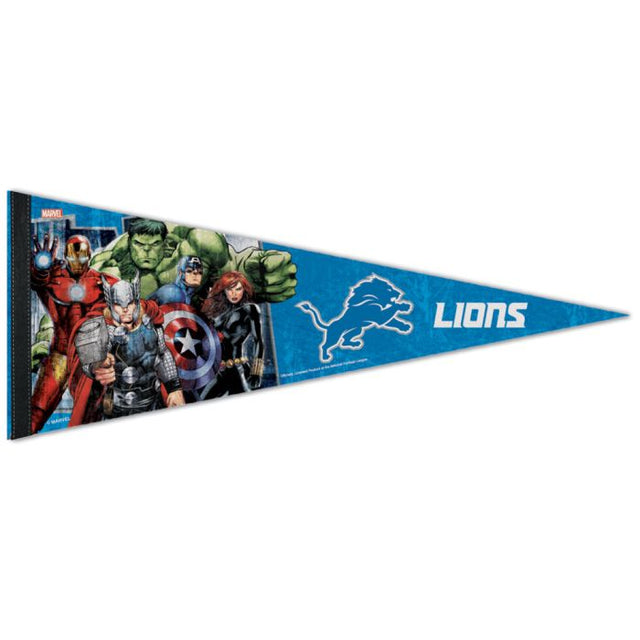 Detroit Lions / Marvel (C) Banderín premium de Marvel 2022 de 12" x 30"
