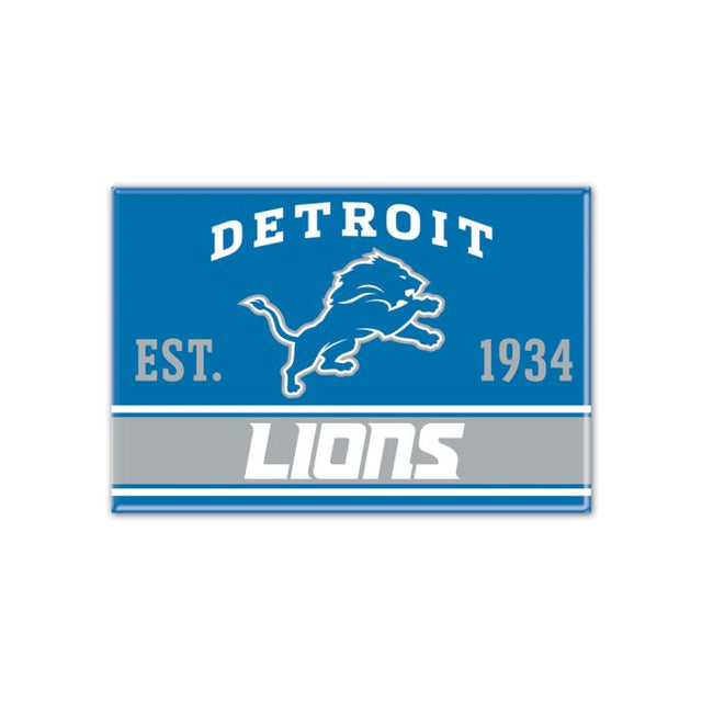 Imán de metal de los Detroit Lions de 2,5" x 3,5"
