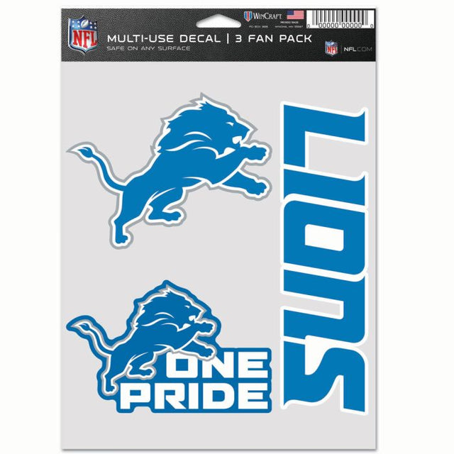 Paquete multiusos para 3 aficionados de los Detroit Lions