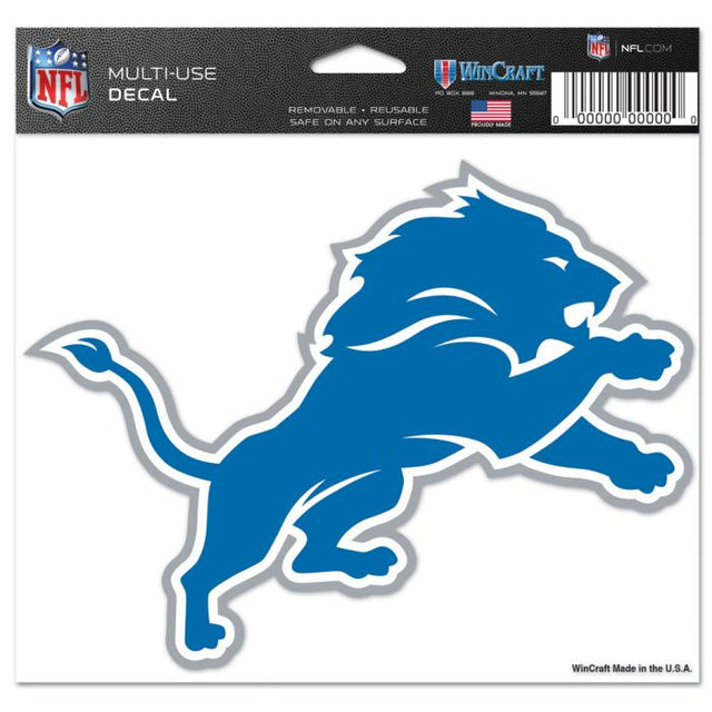 Calcomanía multiusos de los Detroit Lions, fondo transparente, 5" x 6"