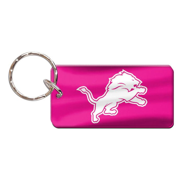Llavero rectangular ROSA de los Detroit Lions