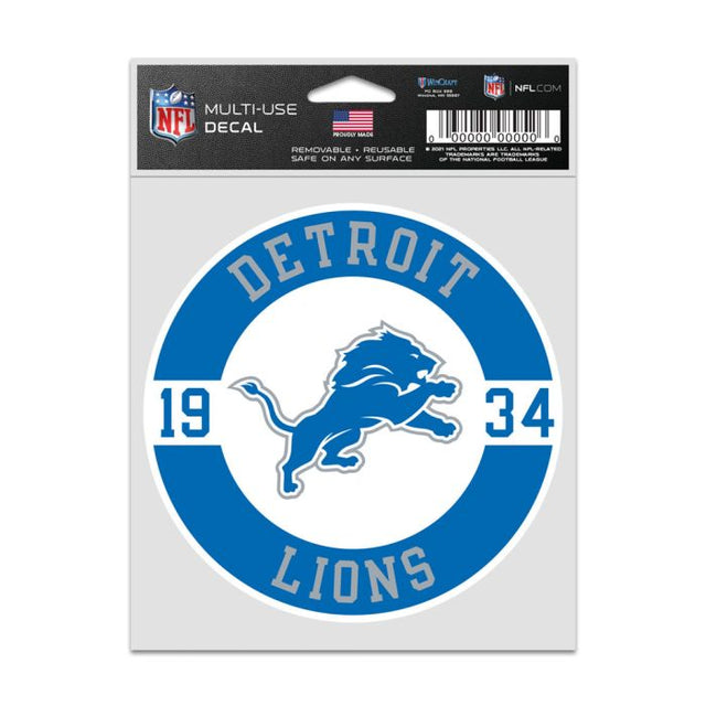 Calcomanías para fanáticos de los Detroit Lions, 3,75" x 5"