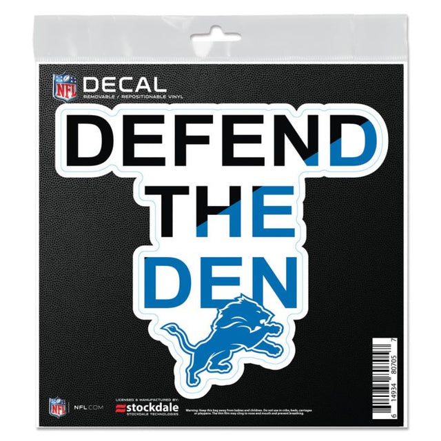 Adhesivo para superficies con el lema de los Detroit Lions, 6" x 6"