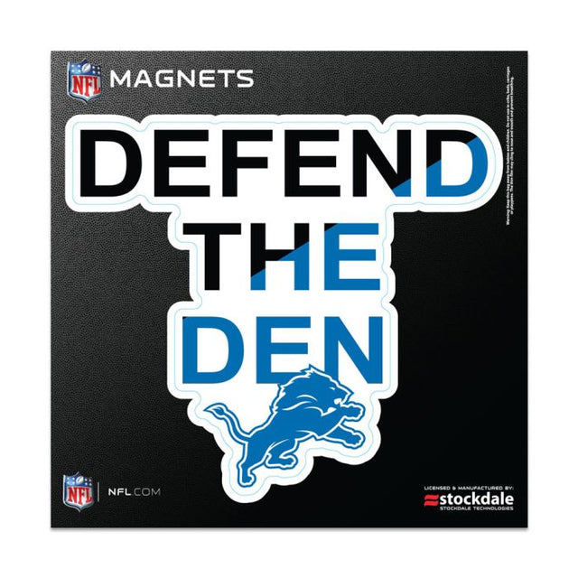 Imanes para exteriores con el lema de los Detroit Lions, 6" x 6"