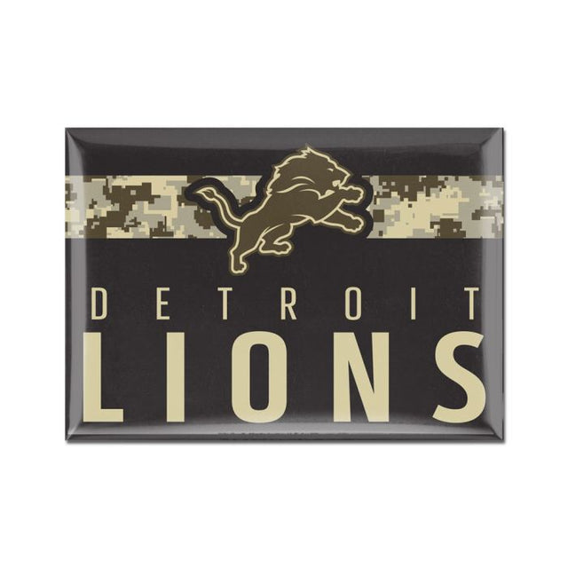 Imán de metal estándar de los Detroit Lions de 2,5" x 3,5"
