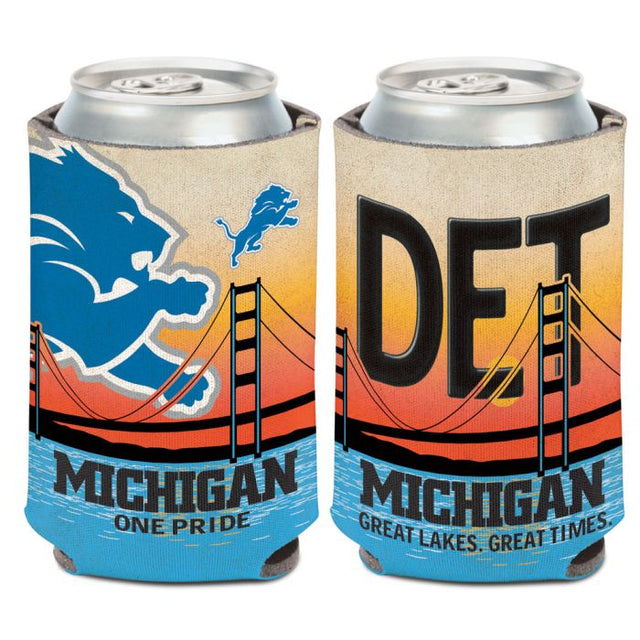 Enfriador de lata con placa ESTATAL de Detroit Lions, 12 oz.